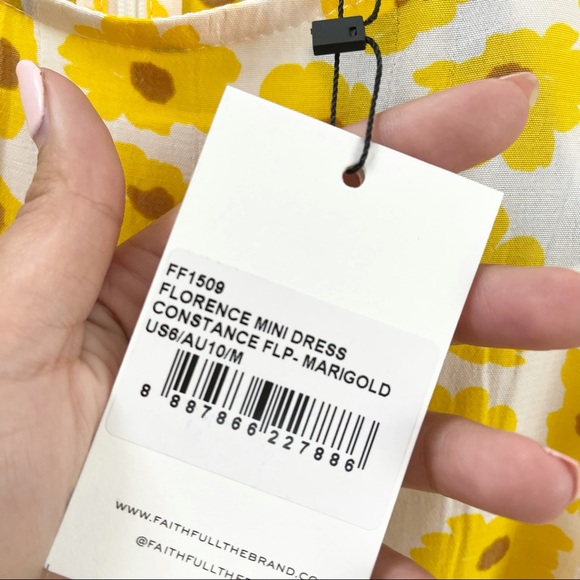 Faithfull The Brand Florence Mini Dress Marigold - Picture 4 of 5